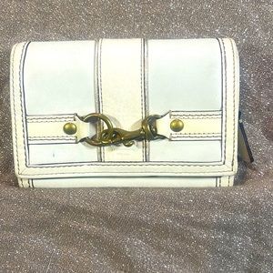 Coach White Leather Folded Wallet